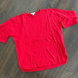 MICHAEL KORS Vibrant Red‎ Crewneck Oversized Lightweight Sweater Contemporary XL